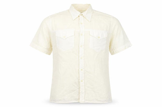 Paul Smith Men's Ivory Short Sleeve Cotton Casual Shirt M