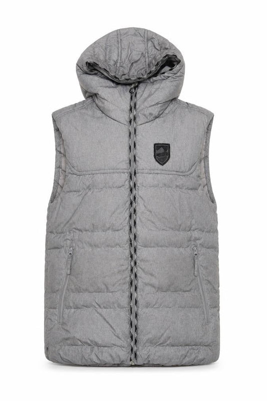 Decathlon Men’s Grey S Hooded Puffer Waistcoat Gilet Outdoor