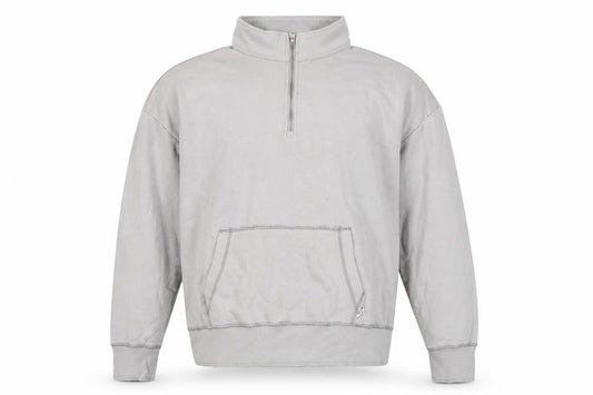 Hollister Men’s Grey Oversized 1/2 Zip Sweatshirt M