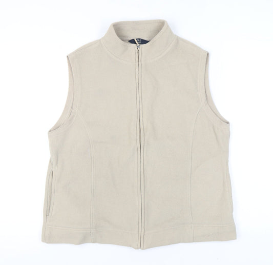 Isle Essentials Women’s Beige Fleece Waistcoat Size 18 Zip Casual