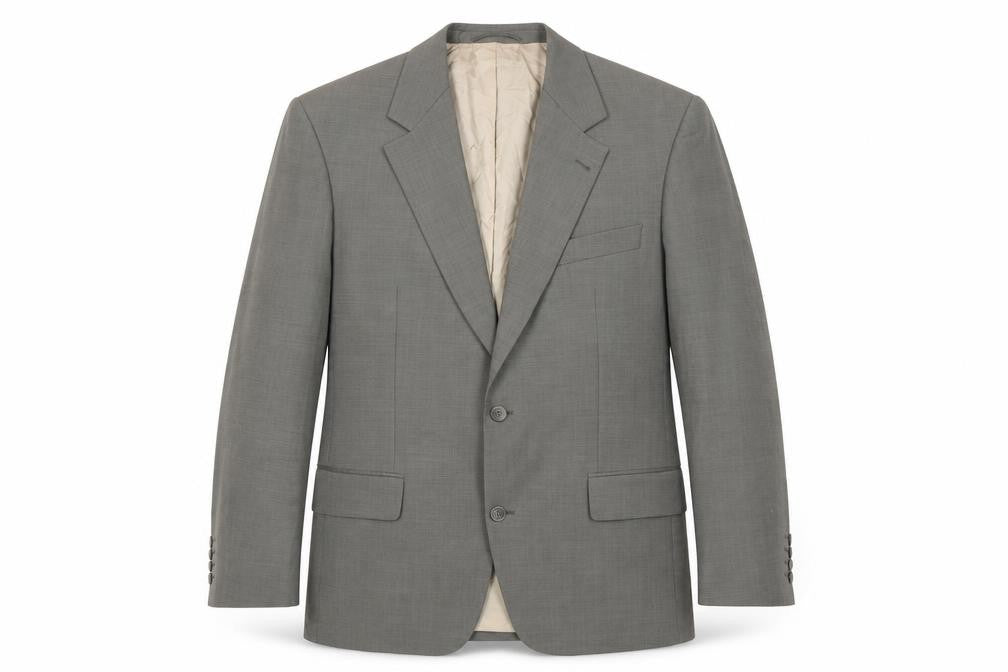 H.T. Burt Men's Grey Wool Jacket 44 Regular Notch Lapel Classic