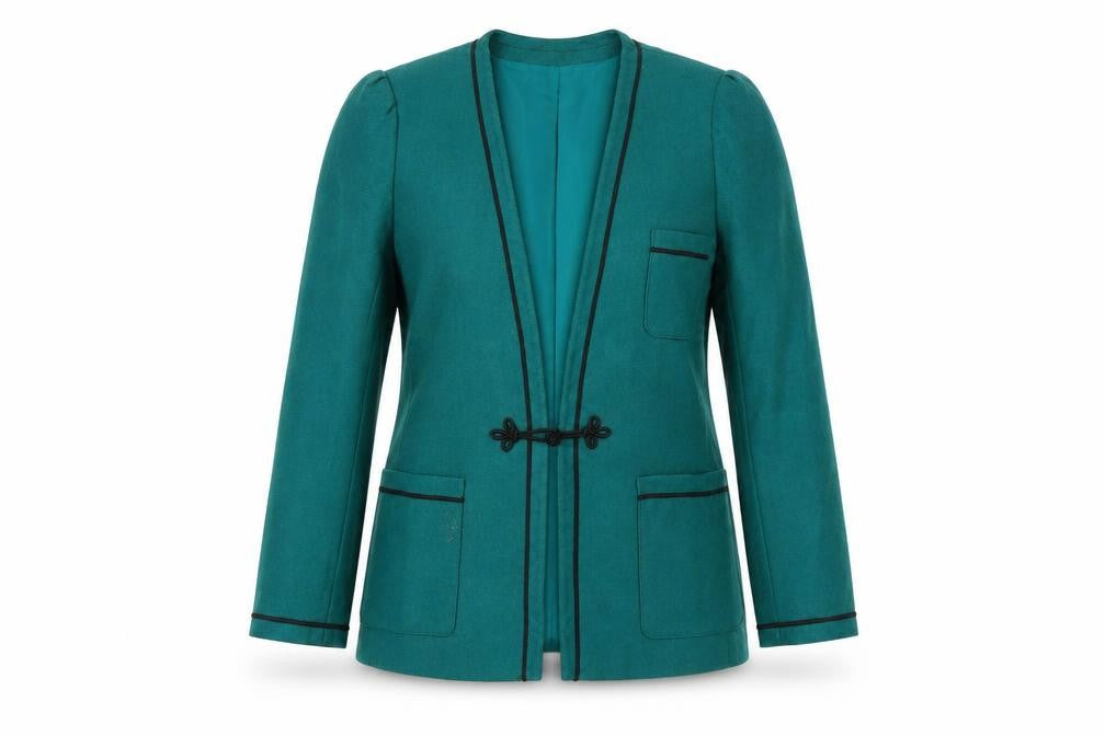Windsmoor Womens Green Wool Blend Blazer Jacket Size 10