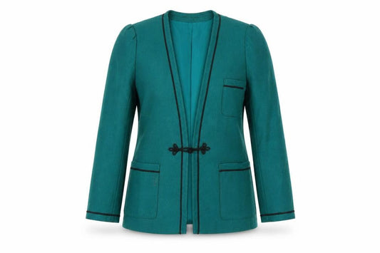 Windsmoor Womens Green Wool Blend Blazer Jacket Size 10