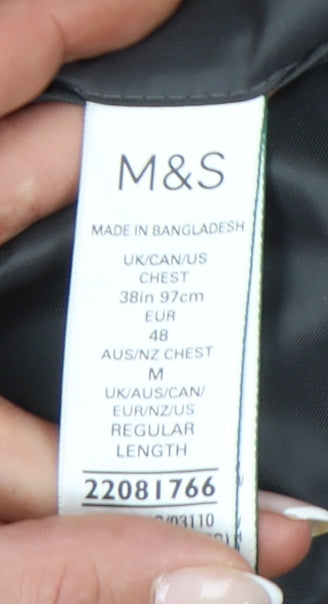 Marks and Spencer Men's Black Blazer 38 Chest Regular M Single-Breasted