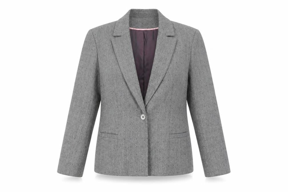 Klass Women’s Grey Polka Dot Size 14 Tailored Blazer Jacket