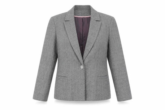Klass Women’s Grey Polka Dot Size 14 Tailored Blazer Jacket