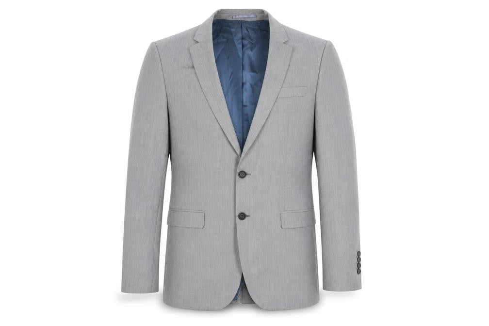 River Island Men’s Grey Suit Jacket Blazer 42L Notch Lapel Formal