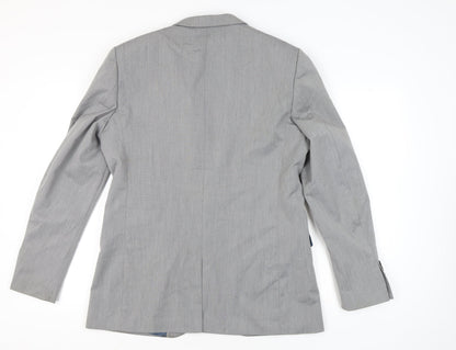 River Island Men’s Grey Suit Jacket Blazer 42L Notch Lapel Formal