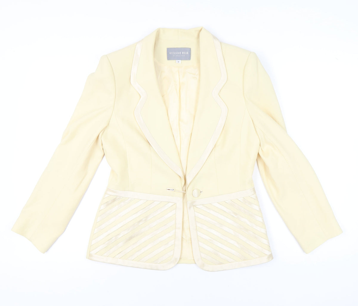 Ronald Joyce Occasion Wear Women's Ivory Blazer Jacket Size 12