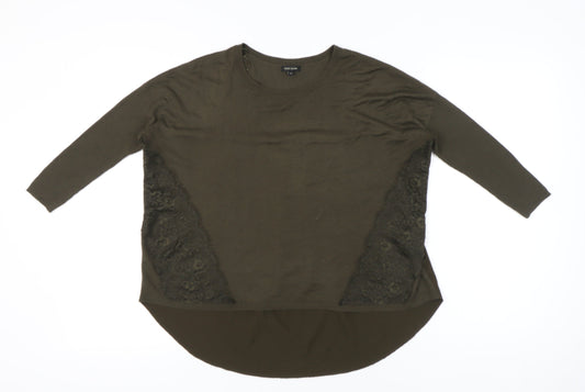 River Island Women’s Green Lace Tunic Blouse UK 10 3/4 Sleeve