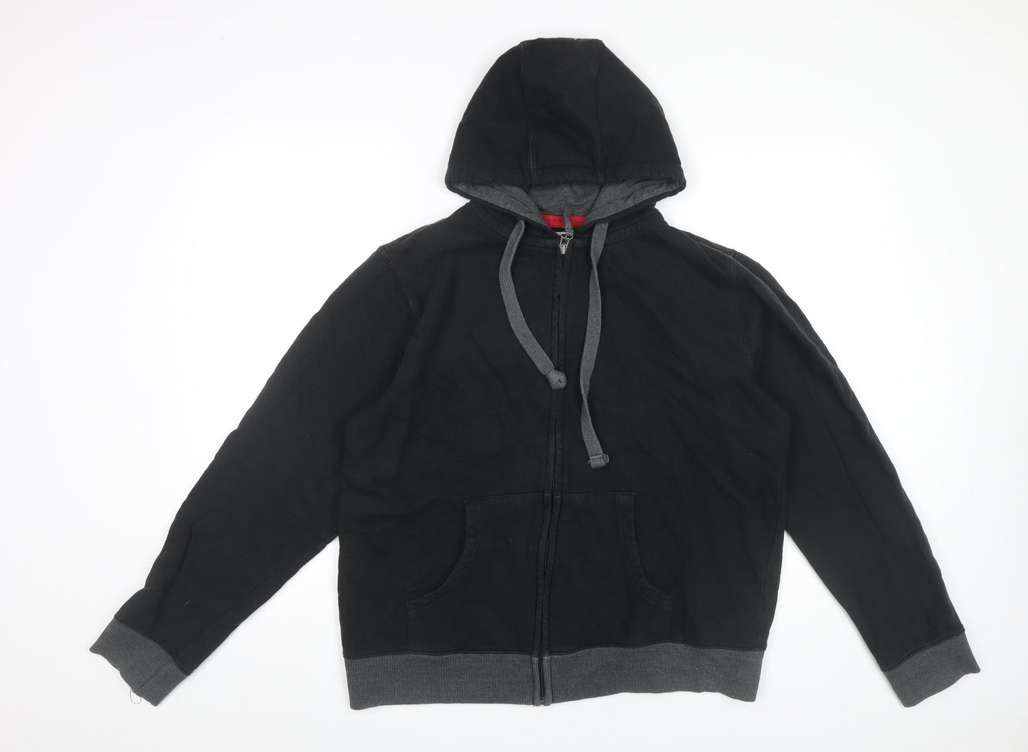 Burton Men’s Black Full Zip Hoodie L Cotton Hooded Sweatshirt