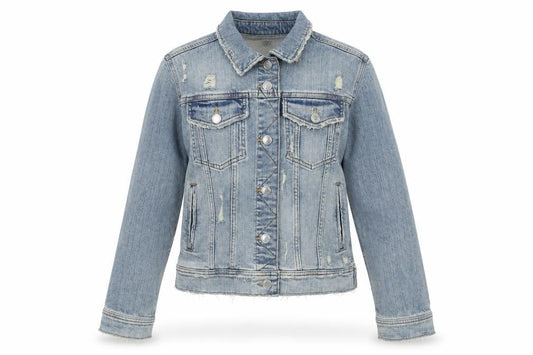 Zara Women Blue Denim Distressed Jacket Size 8 Casual Buttoned
