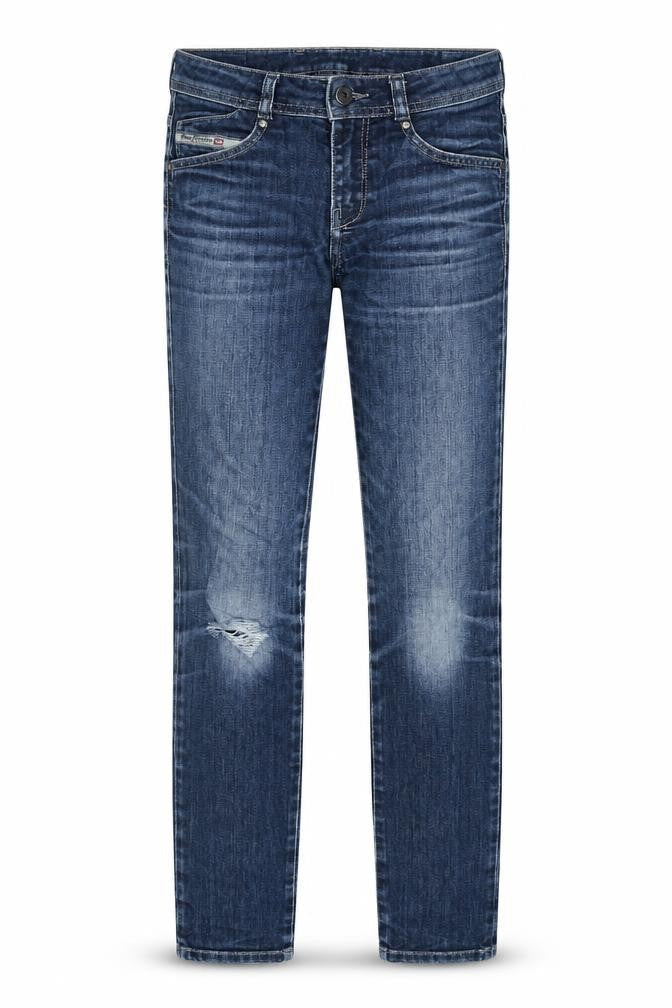 Diesel Women Blue Skinny Slim Mid-Rise Distressed Jeans Size 25