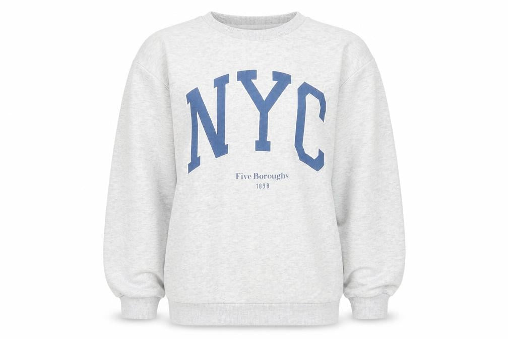New Look Girls Grey NYC Sweatshirt 12-13 Years Crew Neck Pullover