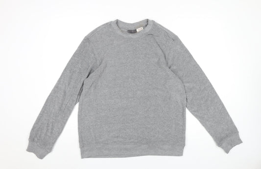 H&M Men’s Grey Pullover Sweatshirt Size M Regular Fit Crew Neck