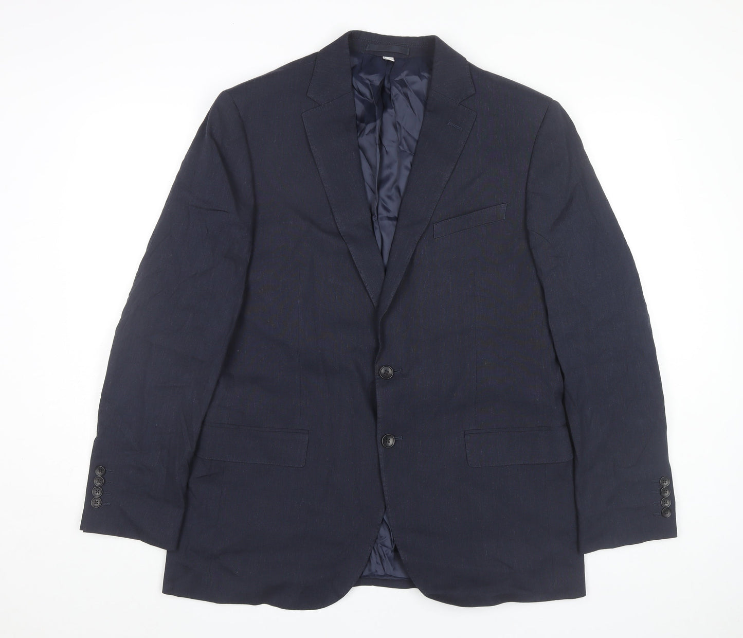 Marks and Spencer Men’s Blue 42 Chest Linen Blend Blazer Jacket XL