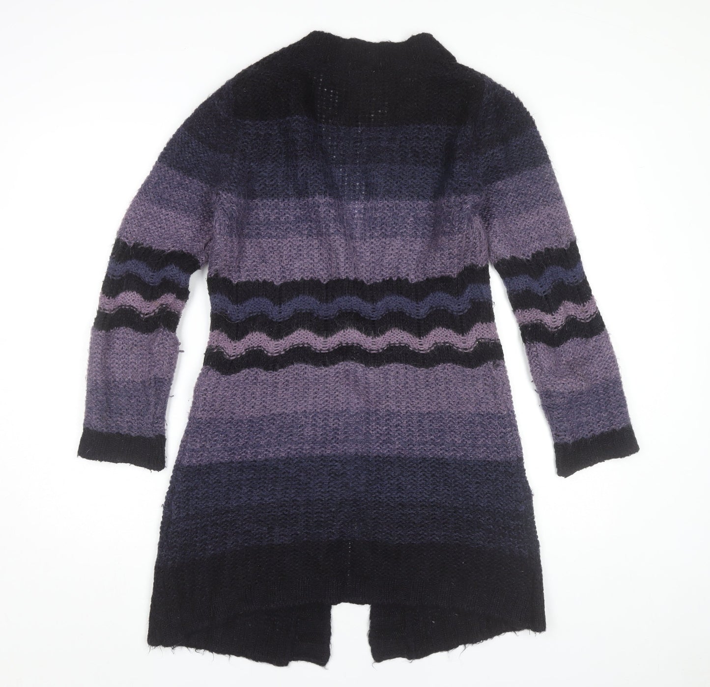 Marks and Spencer Women’s Purple Black Striped Cardigan Small