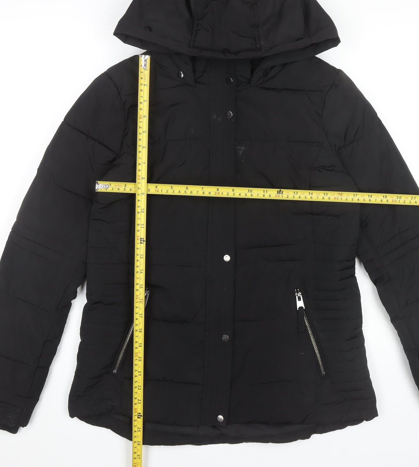 Wallis Womens Black Hooded Puffer Jacket Size S Winter Coat