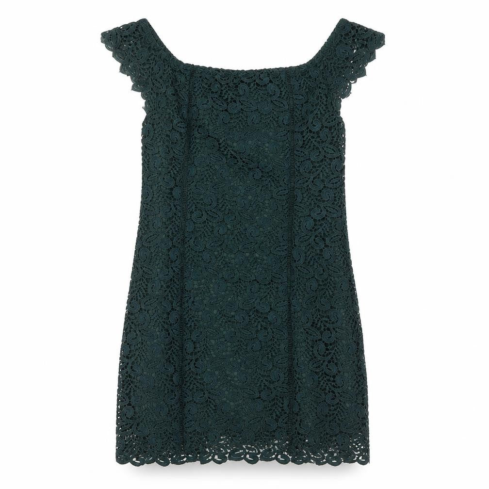 Mango Women’s Green Lace Off Shoulder Sheath Dress Size 8