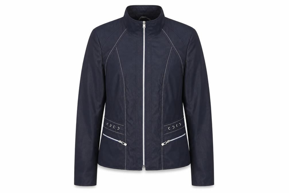 KSTN Womens Blue Polyester Jacket UK 14 Zip Pockets Casual