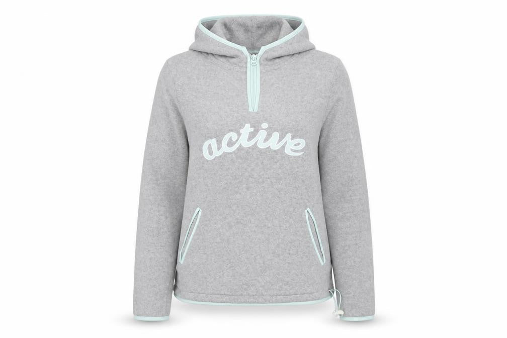 Active Women’s Grey Hoodie Sweatshirt Size 8-10 UK 1/4 Zip