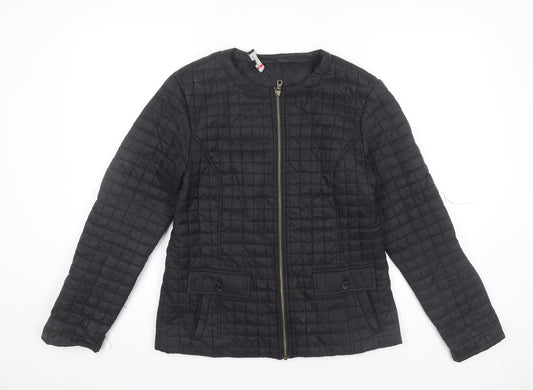 Incorporatewear Womens Black Quilted Jacket Size M Zip Front Casual