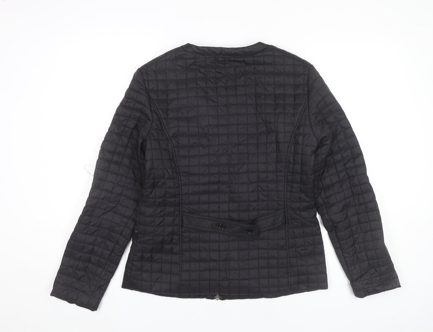 Incorporatewear Womens Black Quilted Jacket Size M Zip Front Casual