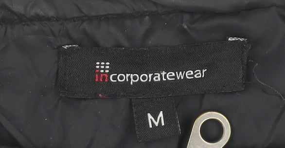 Incorporatewear Womens Black Quilted Jacket Size M Zip Front Casual