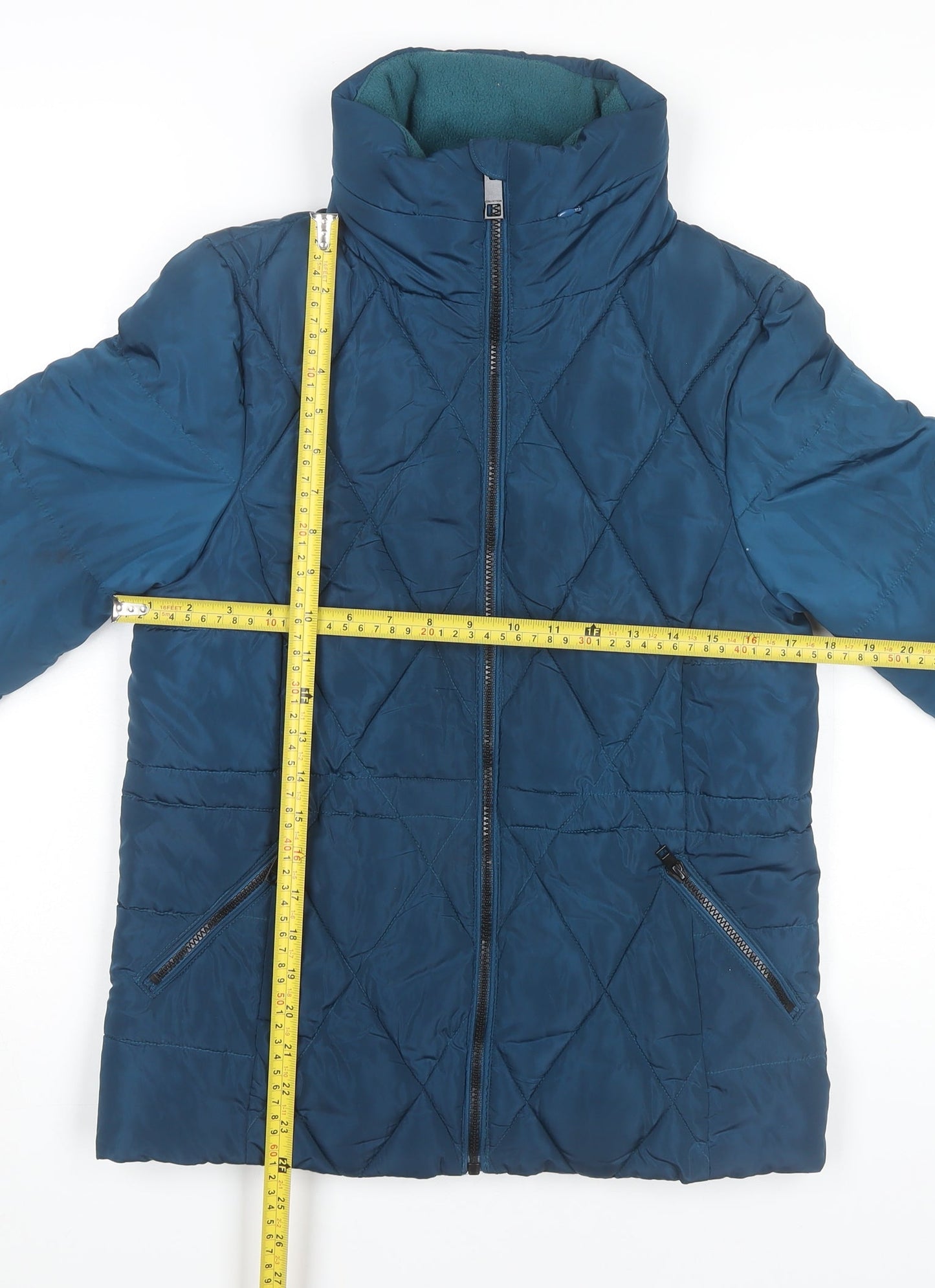 Marks and Spencer Women Blue Size 6 Quilted Puffer Jacket