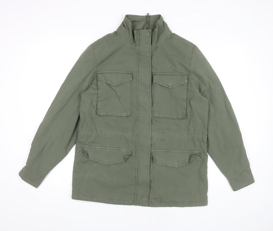 Marks and Spencer Womens Green Size 8 Military Jacket Cotton Blend