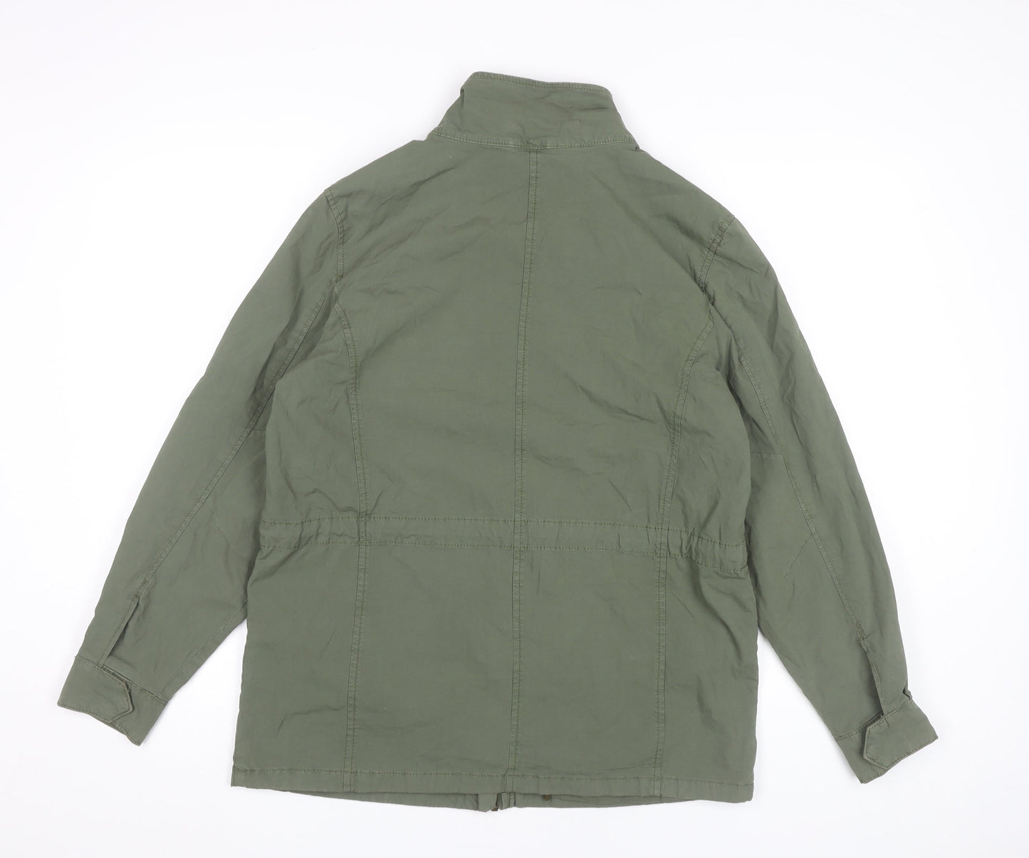 Marks and Spencer Womens Green Size 8 Military Jacket Cotton Blend