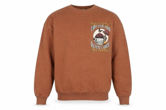 Pull&Bear Men’s Brown Graphic Sweatshirt S Regular Fit Crew Neck