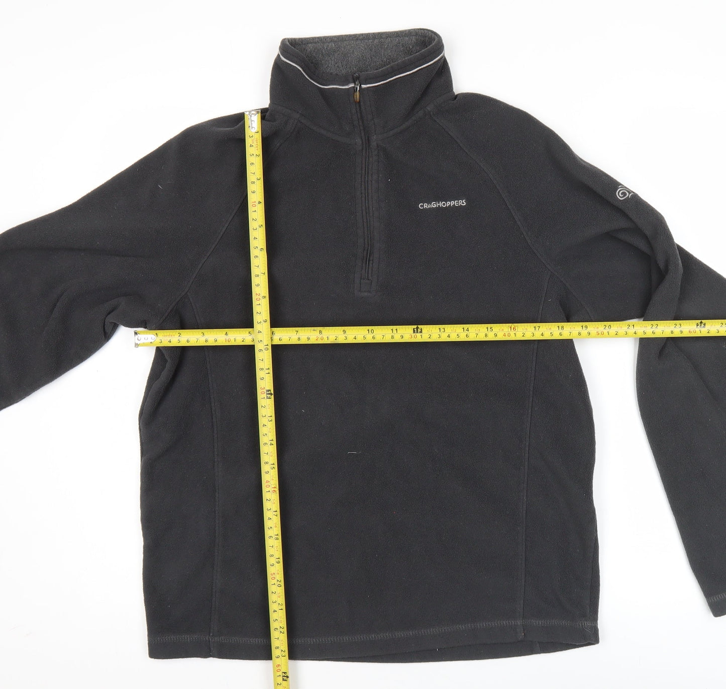 Craghoppers Mens Black Fleece Sweatshirt Size S 1/4 Zip Pullover Outdoor