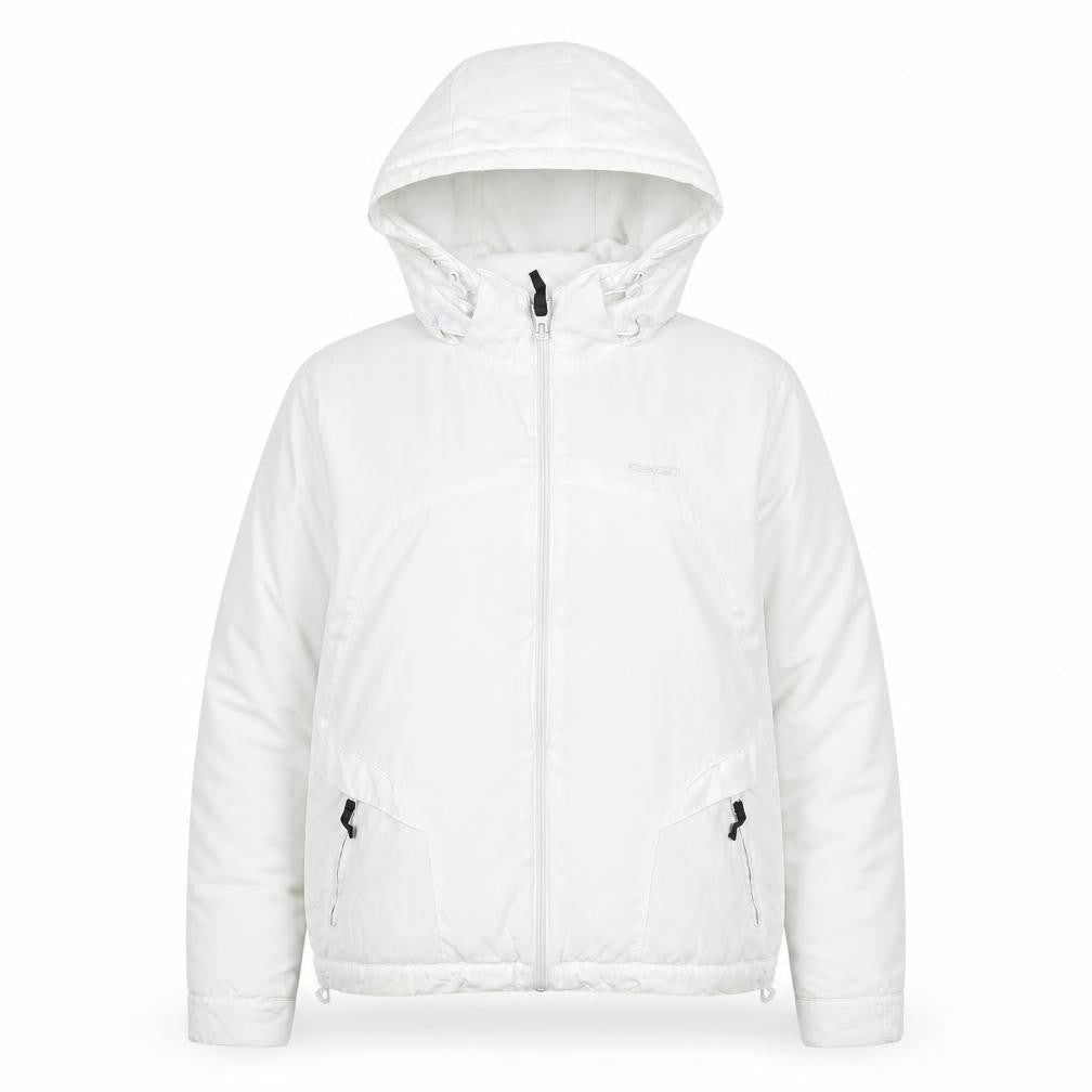 Reebok Women’s White Puffer Jacket Size M Hooded Winter Coat