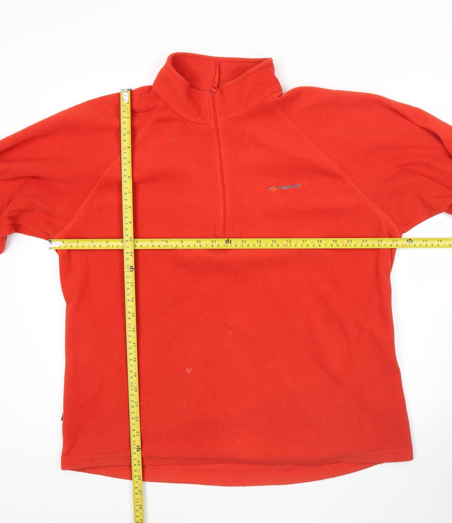 Mountain Life Mens Red Fleece Pullover Sweatshirt Size L Hiking