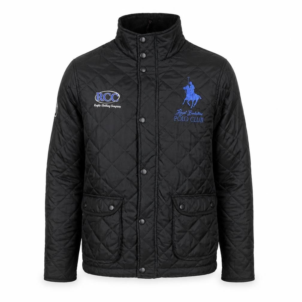 Result Mens Black Quilted Jacket Small RCC Polo Club Embroidered