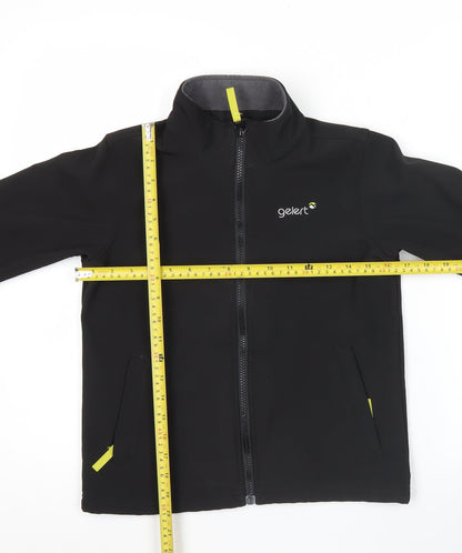 Back view of Gelert boys’ black softshell jacket, size 9-10, years full zip outdoor coat