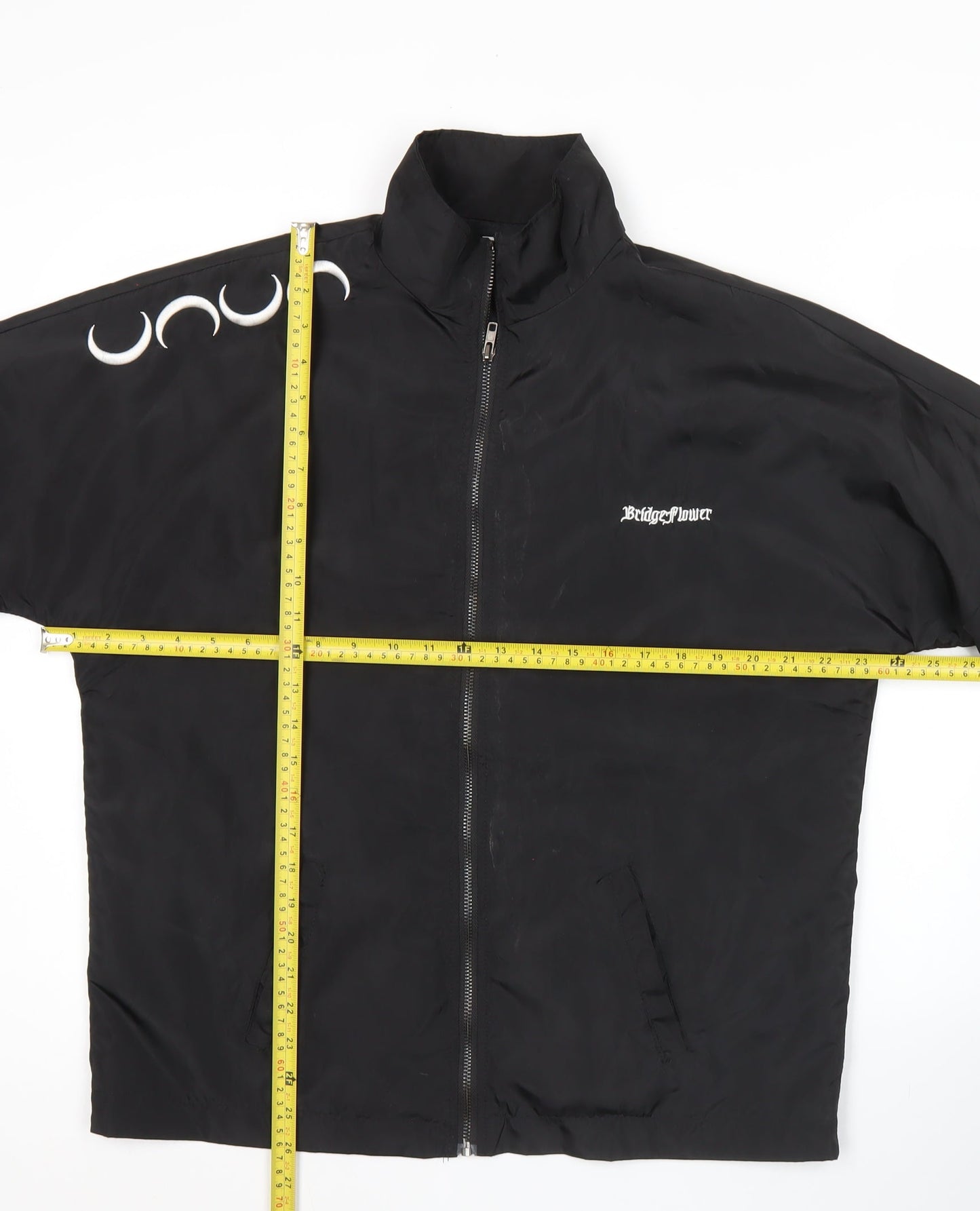D.X Women’s Black Polyester Bomber Jacket Size M Full Zip Casual