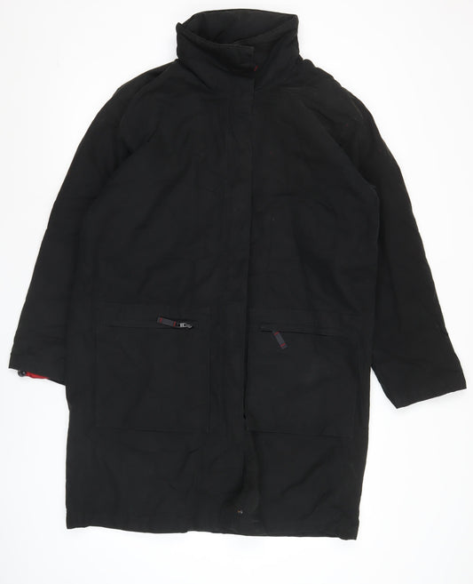 Marks and Spencer Women’s Black Cotton Blend Long Overcoat Size 12