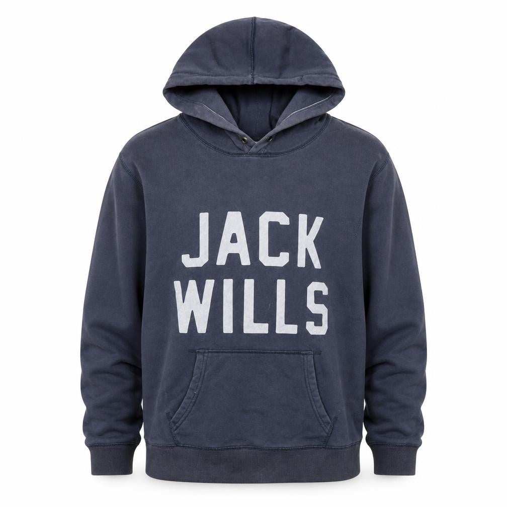Jack Wills Men’s Blue Pullover Hoodie S Regular Fit Graphic Logo