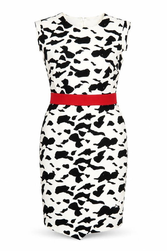 Damsel in a Dress Women’s Size 12 Black White Animal Print Sheath Dress