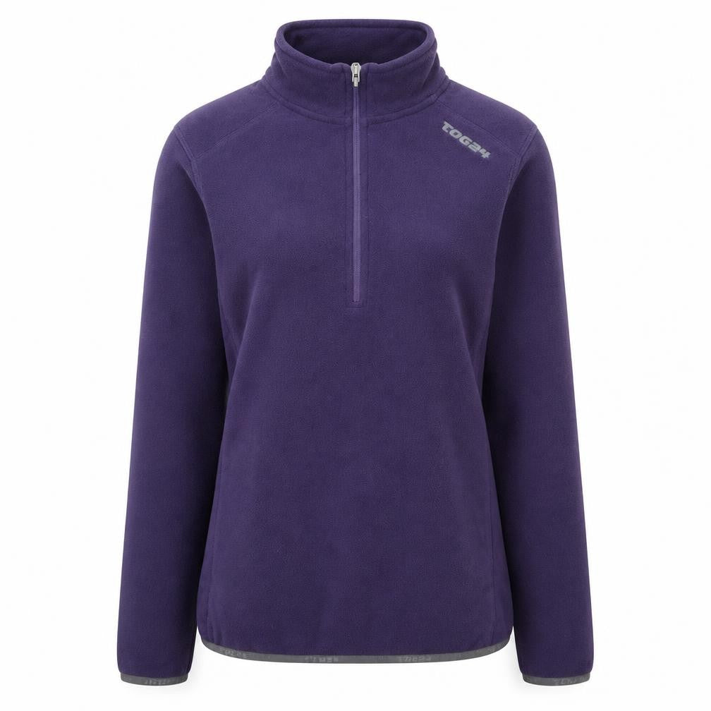 TOG24 Womens Purple Fleece Sweatshirt Size 8-10 1/2 Zip Pullover