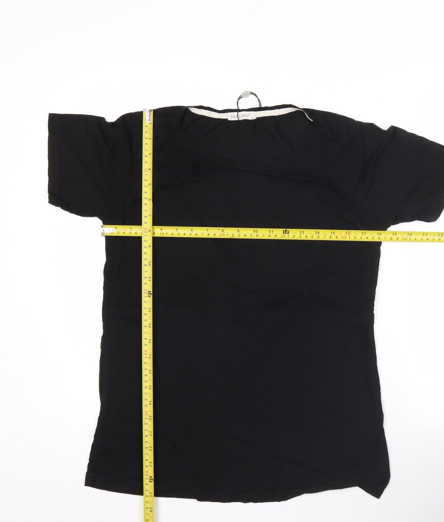 SMALLSHOW Womens Black M T-Shirt Scoop Neck Stretch Top
