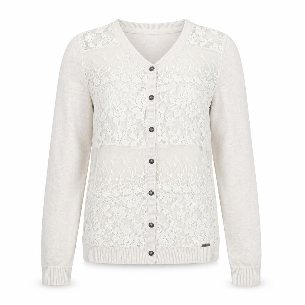 Notthesame Womens Beige Floral Lace V-Neck Cardigan Size 10