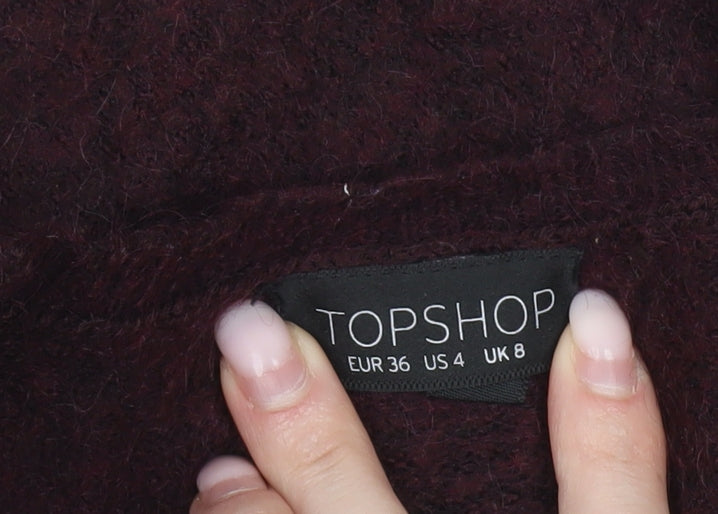 Topshop Women’s Purple Cardigan UK 8 Long Sleeve Knit Jumper