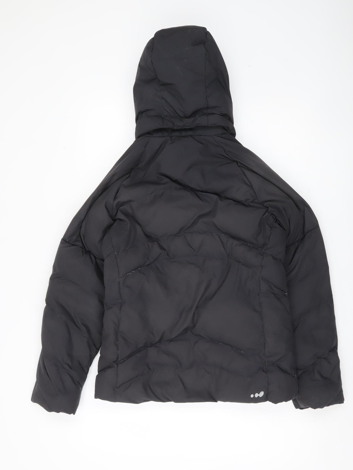 Wedze Women’s Black Puffer Jacket Coat Hooded Size 8 Winter Ski