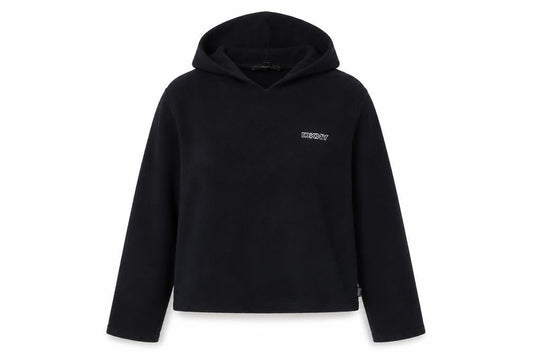 DKNY Womens Black Pullover Hoodie Fleece Sweatshirt Size L