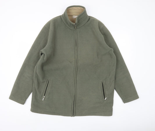 Bonmarché Mens Green Fleece Jacket Size M Regular Fit Full Zip