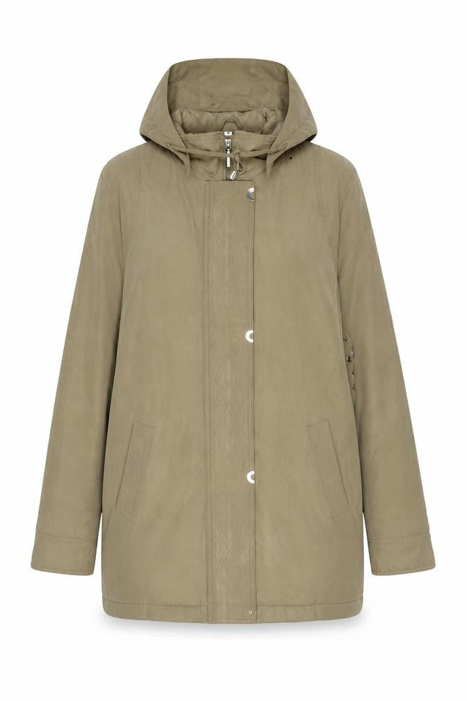 Classics Womens Brown Size 12 Mid-Length Hooded Parka Jacket