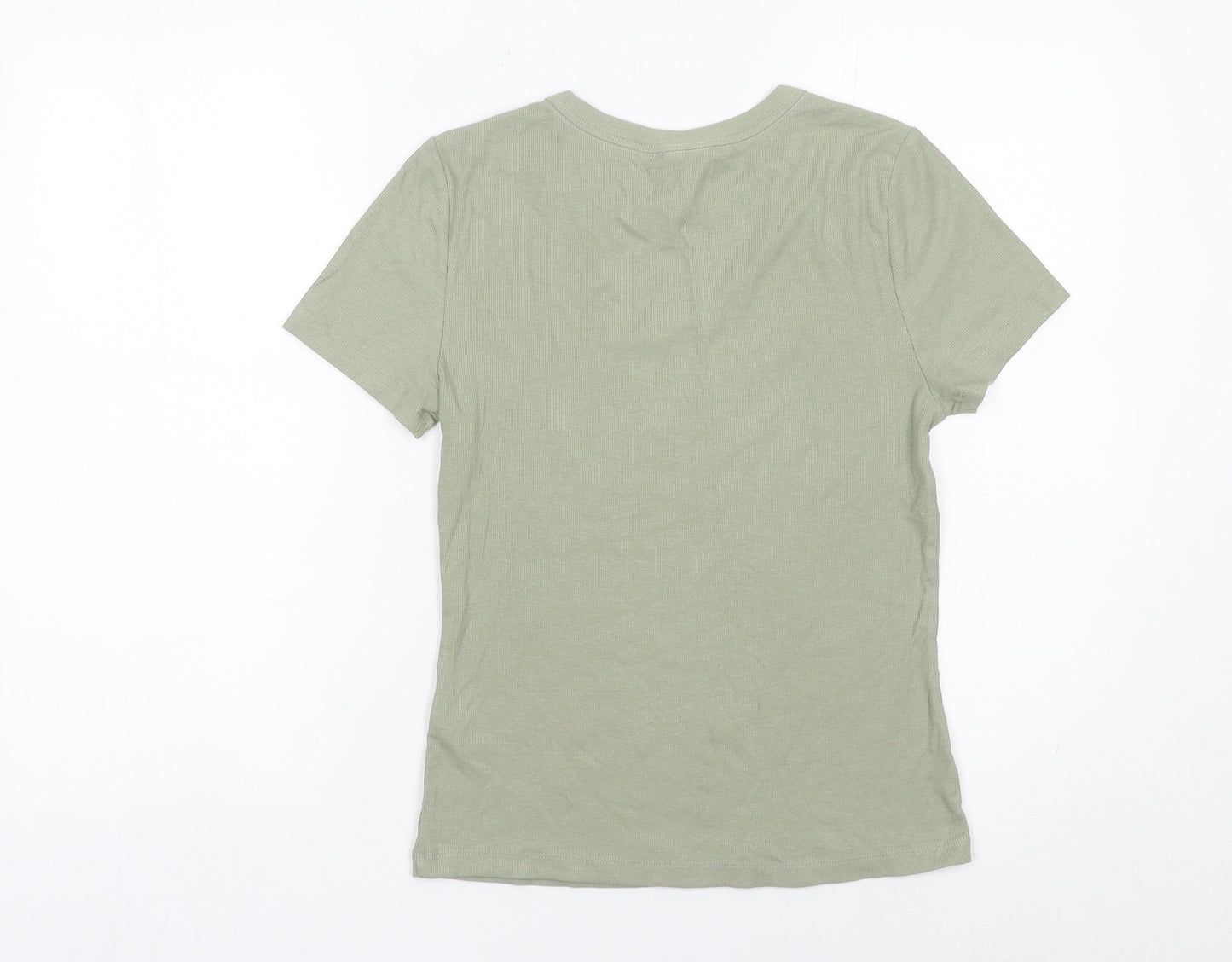 H&M Women’s Green Short Sleeve Basic Crew Neck T-Shirt Size L